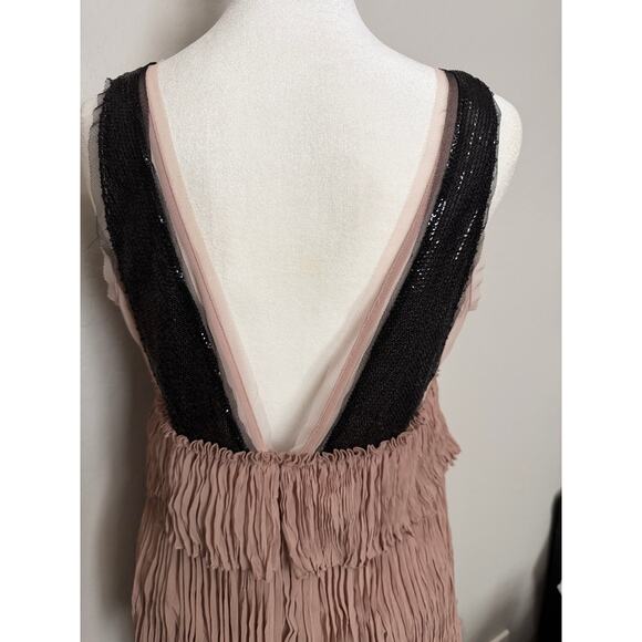 BCBGmaxazria Averil Nude Combo Black
Sequin Sleeveless Mini Dress- size small - Picture 4 of 8